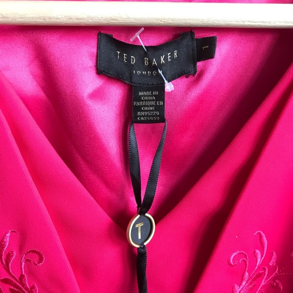 TED BAKER LONDON Pink/Fuchsia Embroidered Dress - Picture 5 of 8